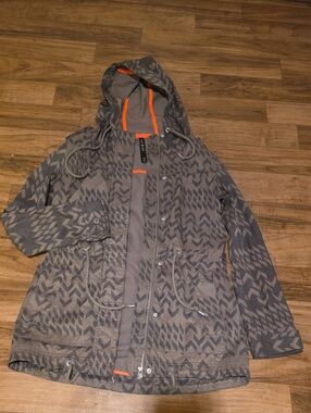 LL Black Olive Green Jacket with Orange Trim